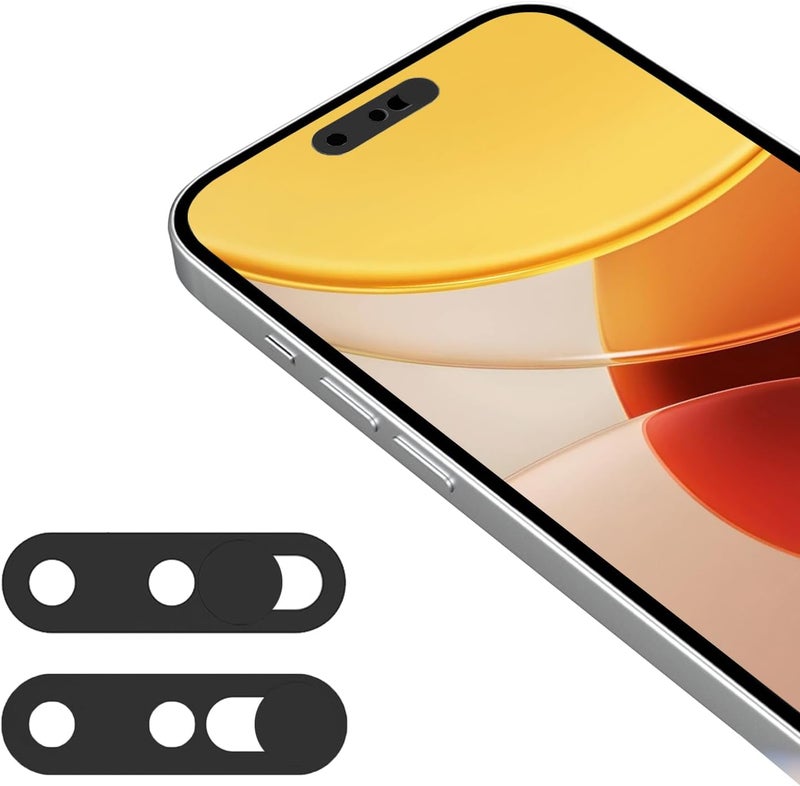 EYSOFT Phone Webcam Cover,Updated Front Camera Cover Compatible for iPhone 15/15 Plus/15 Pro/15 Pro Max/16/16Plus/16 Pro/16 Pro Max,Protect Privacy and Security,Not Affect Face ID, 2 Pack-Black - Image 1